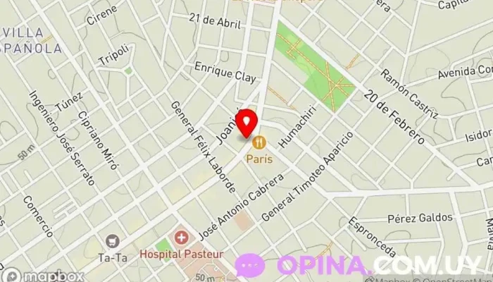 mapa de La Clinica Dentista en Montevideo