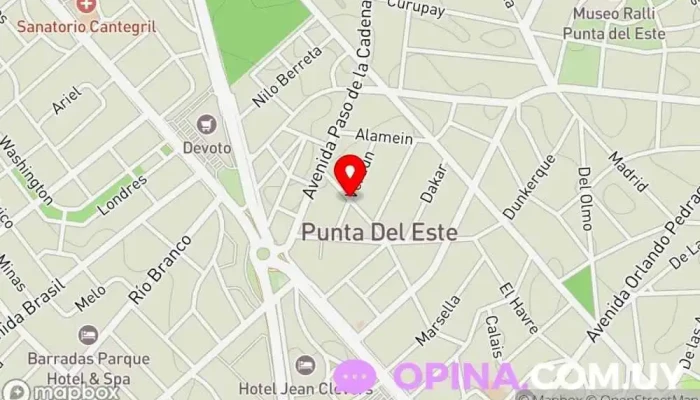 mapa de La Clínica Terapia del Dolor Centro médico, Centro de salud en Punta del Este