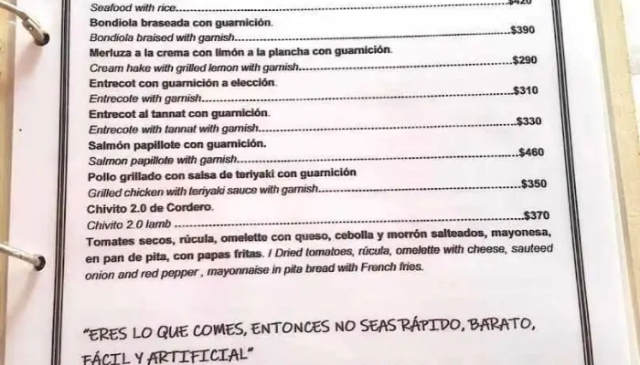 La Comandancia -  Menu - Col. del Sacramento