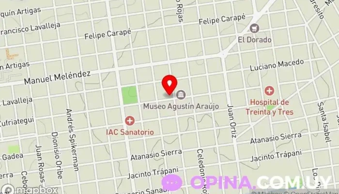 mapa de La Esteña Veterinario en Treinta y Tres