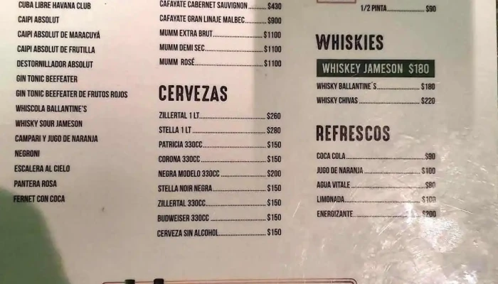 La Fabrica Bar Menu - Montevideo