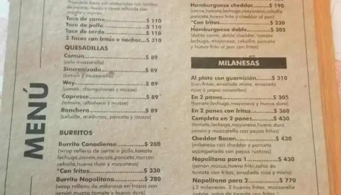 La Guera Taqueria Menu - Montevideo