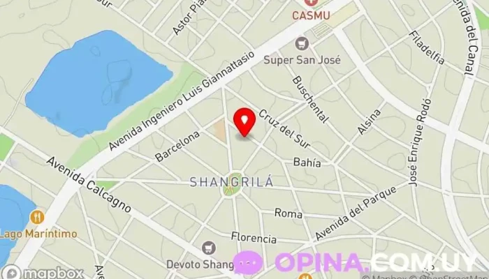 mapa de La Guitarra en la costa Escuela, Escuela de arte, Taller de reparación de instrumentos musicales en Ciudad de la Costa