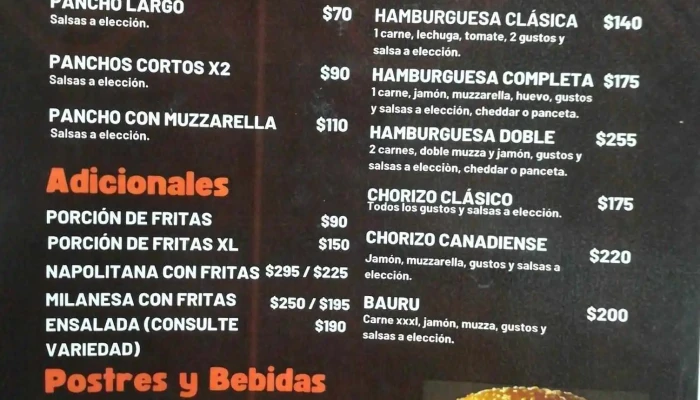 La Hamburgueseria -  Menu - Montevideo