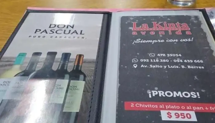 La Kinta Avenida -  Menu - Paysandú