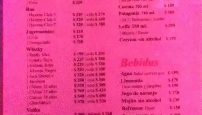 La Locanda Bar -  Menu - Col. del Sacramento