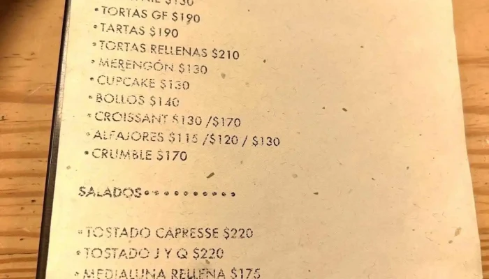 La Madriguera Cafe Menu - Montevideo