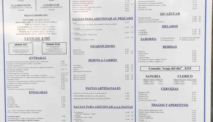 La Marea -  Menu - Punta del Este