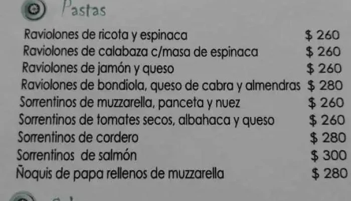 La Margara En Casa Menu - San Carlos