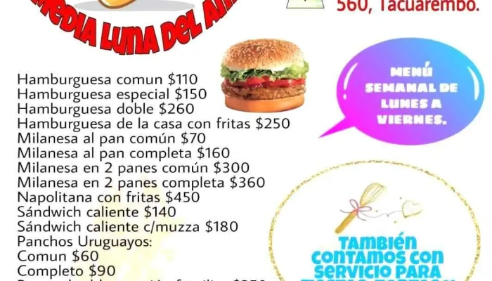 La Media Luna Del Amor -  Menu - Tacuarembó