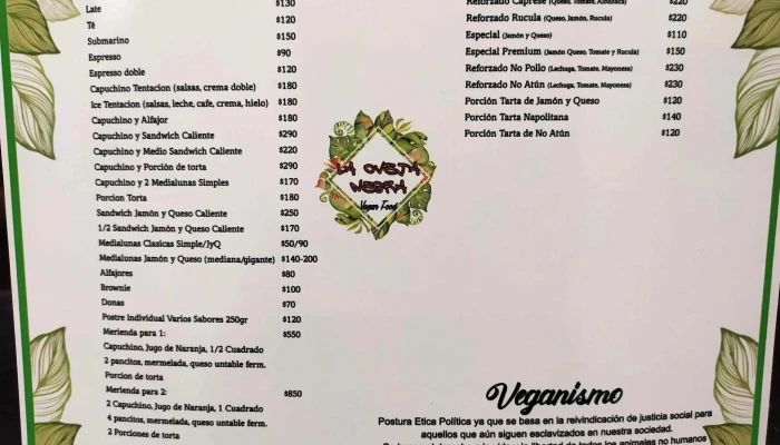 La Oveja Negra Veganfood Menu - Montevideo