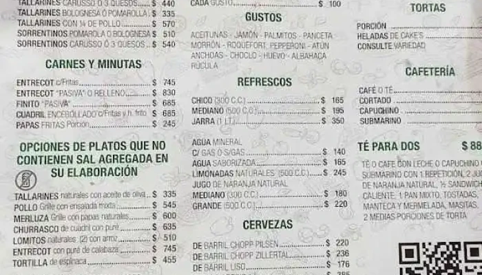 La Pasiva De General Flores -  Menu - Montevideo