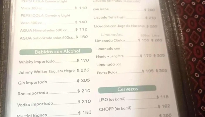 La Pasiva -  Menu - Montevideo