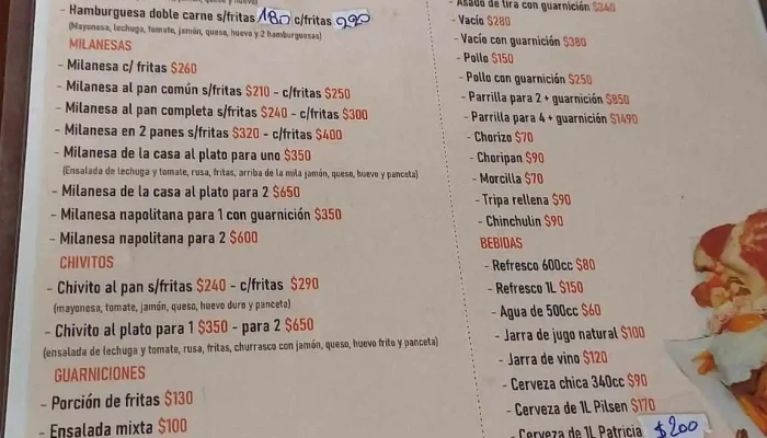 La Ruta Del Sabor -  Menu - Salto