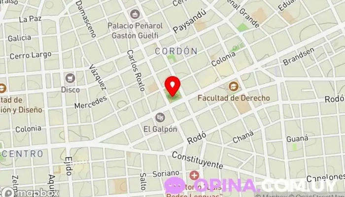 mapa de La Taberna de Bou Emisora de radio en Montevideo