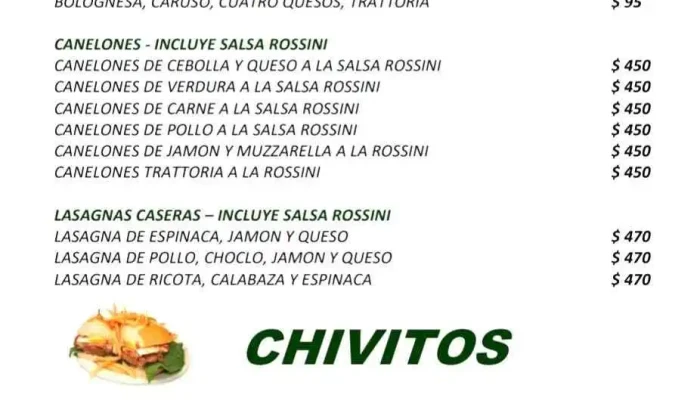 La Trattoria -  Menu - Salto