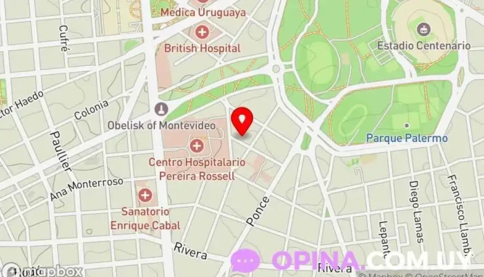 mapa de La Visite Grupo médico en Montevideo