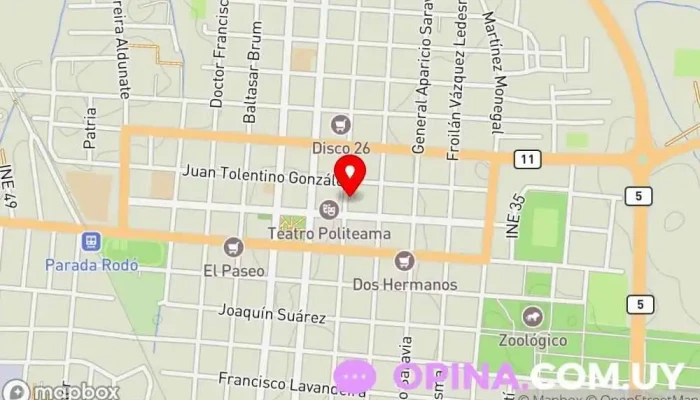 mapa de Lab. Psicofisicos Canelones Laboratorio de análisis clínicos, Asesor médico en Canelones