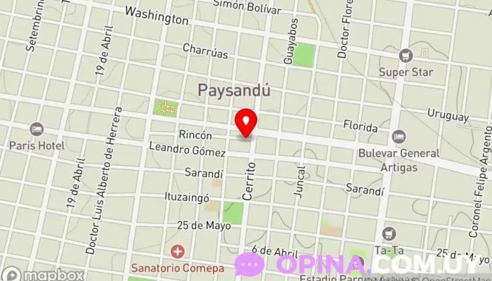 mapa de Laboratorio Alfa Laboratorio de análisis clínicos en Paysandú