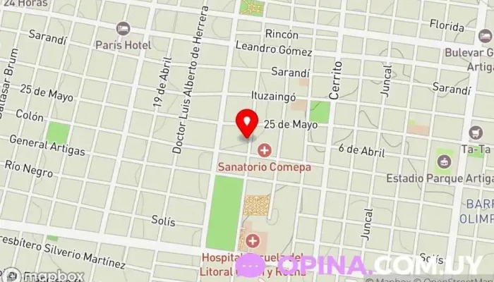 mapa de Laboratorio DIEZ Laboratorio en Paysandú