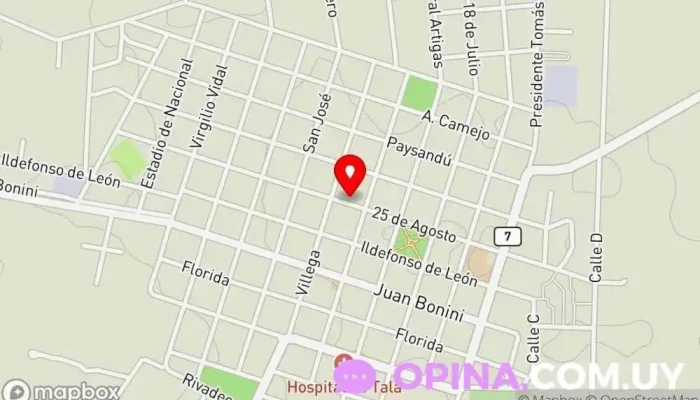 mapa de Laboratorio Tala Médico en Tala