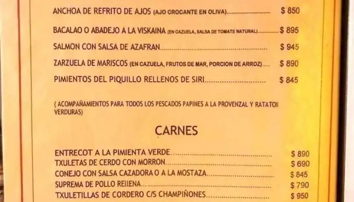Leonardo Etxea -  Menu - Punta del Este
