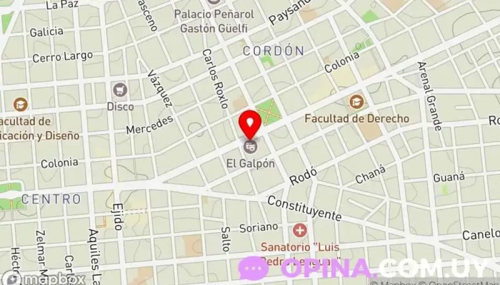 mapa de Librería Banda Oriental Comercio en Montevideo