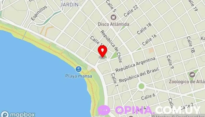 mapa de Librería Martín Fierro Papelería, Librería en Atlántida