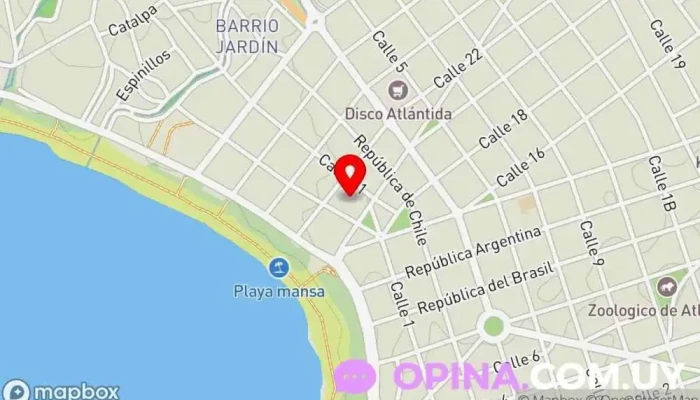 mapa de Libros del Árbol Rojo Librería en Atlántida