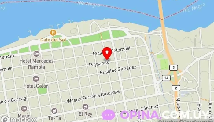 mapa de Liceo 1 Instituto José María Campos Centro de educación secundaria en Mercedes