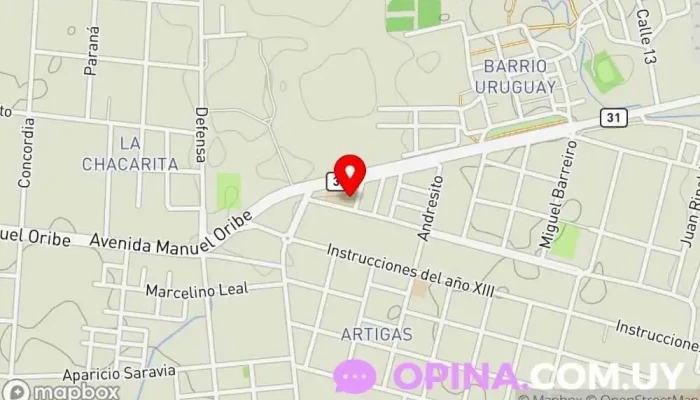 mapa de Liceo 7 Barrio Artigas Escuela en Salto