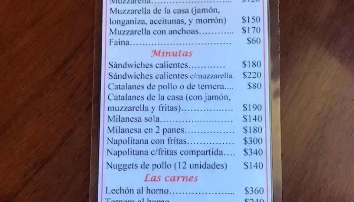 Lo De Vicente -  Menu - Montevideo