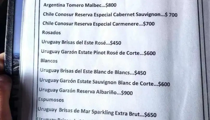 Los 5 Soles -  Menu - Montevideo