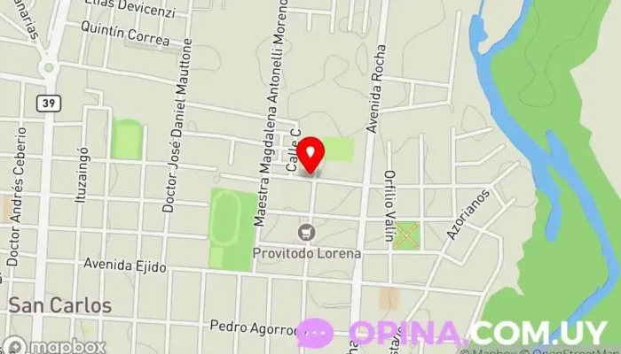 mapa de Los zorzales de niños Escuela en San Carlos