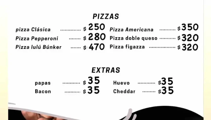 Lulu Bunker Menu - Montevideo