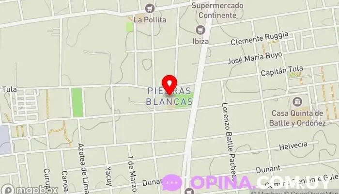 mapa de Macarena Casiano Escuela en Montevideo