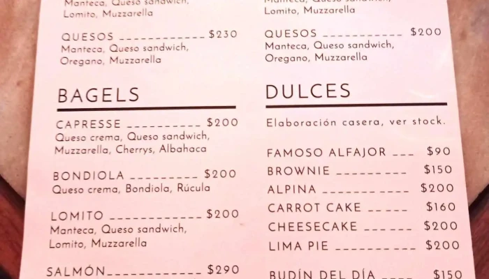 Macoco Cafe Menu - Montevideo