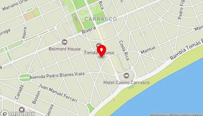 mapa de Madre Mia empanadas Carrasco Restaurante de comida rápida en Montevideo