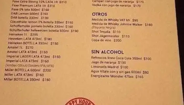 Madrid -  Menu - Rosario