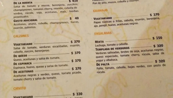 Maldonado Bar -  Menu - Montevideo