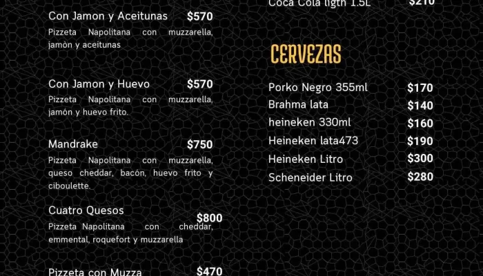 Mandrake Beer House -  Menu - Marindia