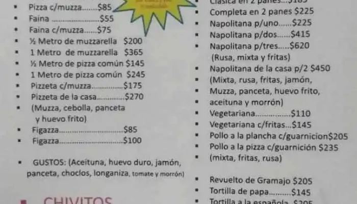 Marday -  Menu - Ciudad del Plata
