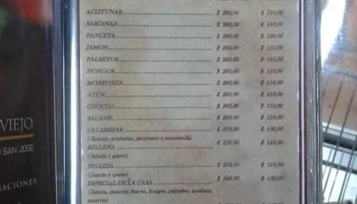 Margaret Pizzeria Y Restaurant Menu - Rivera