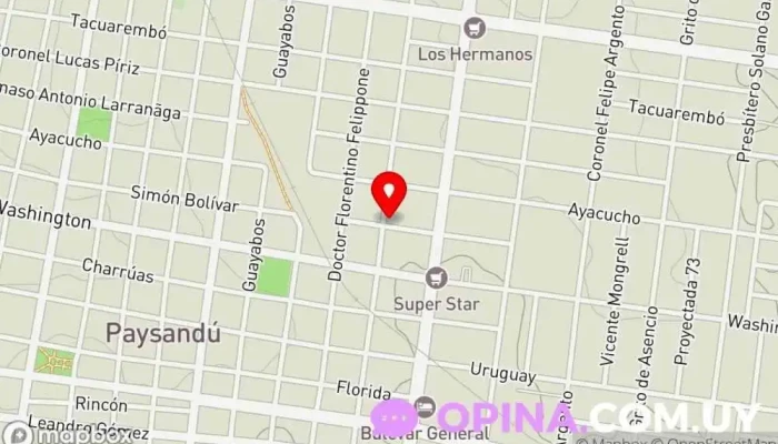 mapa de Mas FM 101.3 Emisora de radio en Paysandú