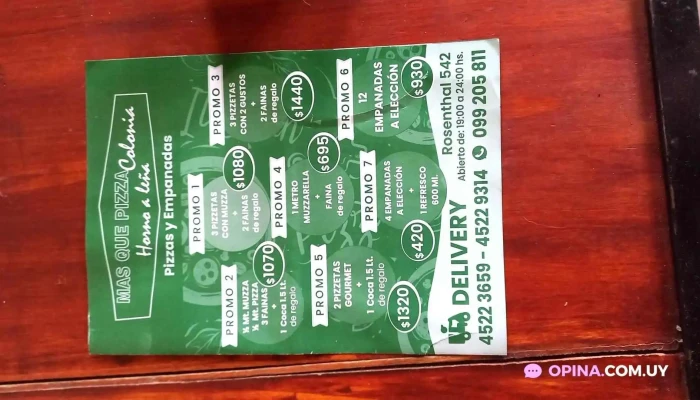 Mas Que Pizza Menu - Col. del Sacramento