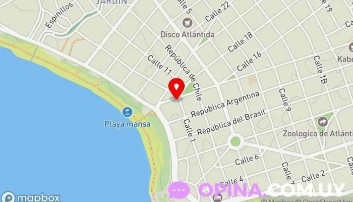 mapa de Matematica Fisica Quimica Escuela en Atlántida