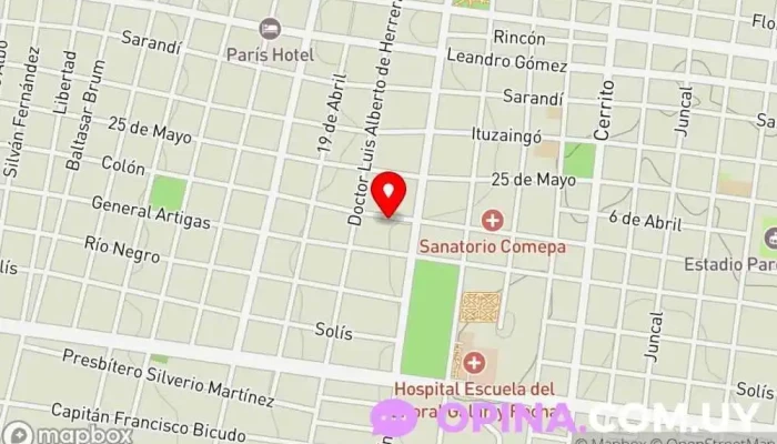 mapa de Medi Center Clínica ambulatoria, Centro médico, Centro de salud y bienestar en Paysandú