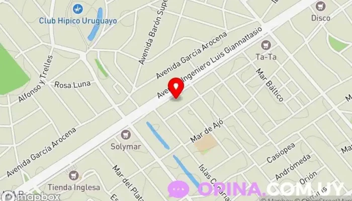 mapa de Médica Uruguaya - Policlínica Solymar Clínica ambulatoria en Ciudad de la Costa