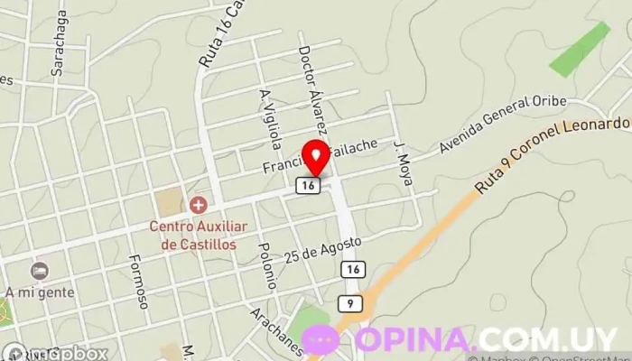 mapa de Medica Uruguaya Castillos Hospital en Castillos