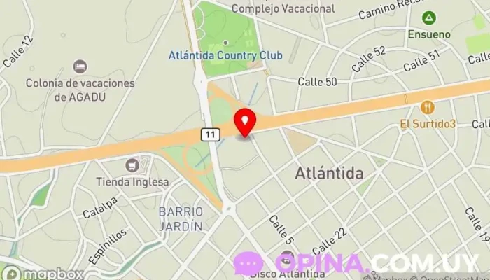 mapa de Médica Uruguaya Hospital en Atlántida